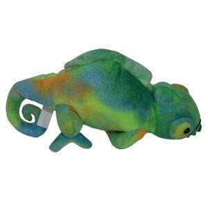The Petting Zoo Chameleon Lizard Plush Toy Stuffed Animal Green Blue 11 inch